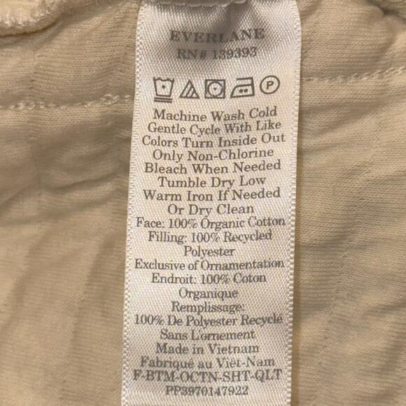 EVERLANE Cream 100% Organic Cotton High Waist Elastic Quilted Shorts - XXS - Picture 5 of 5